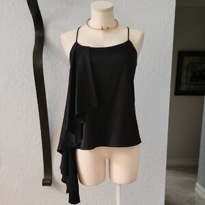 Alice + Olivia Black Draped Elegant Top